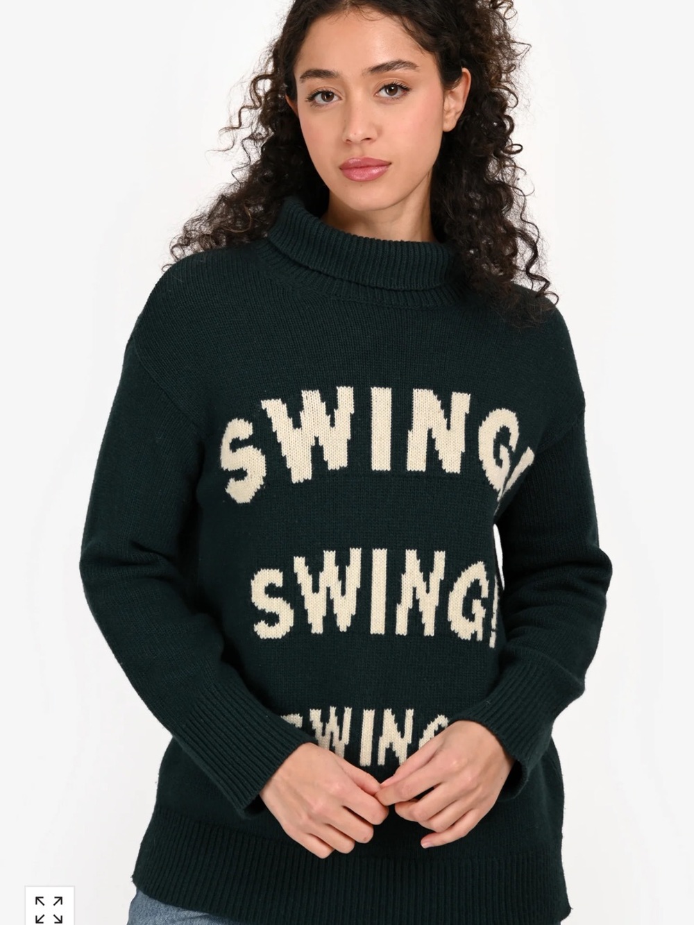SANDRO GREEN 'SWING SWING' TURTLENECK SWEATER 2